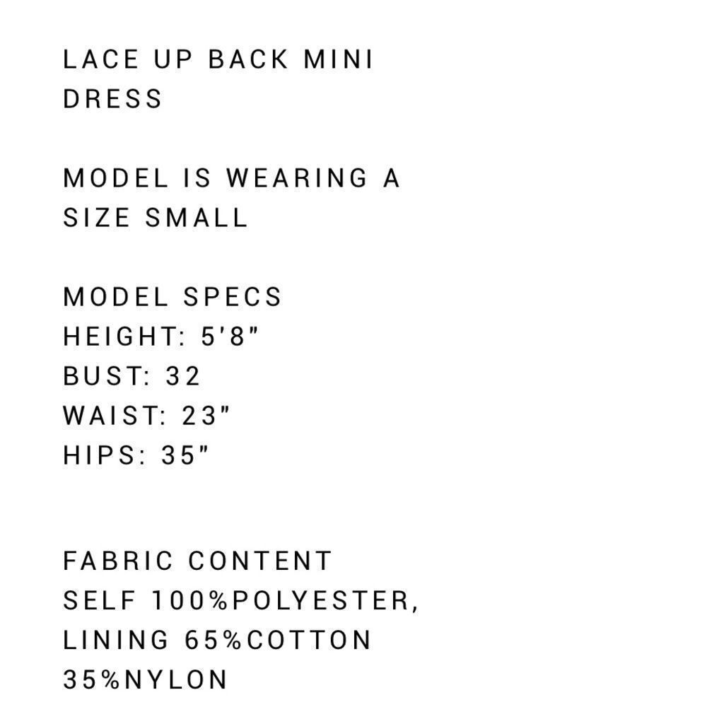 Lace Up Back Mini Dress - Picture 10 of 10